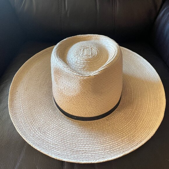 Sun Body Hats 7 3/8" (59) Mens Wide Rim Handcrafted of Palm Leaves in Guatamala - Picture 1 of 6